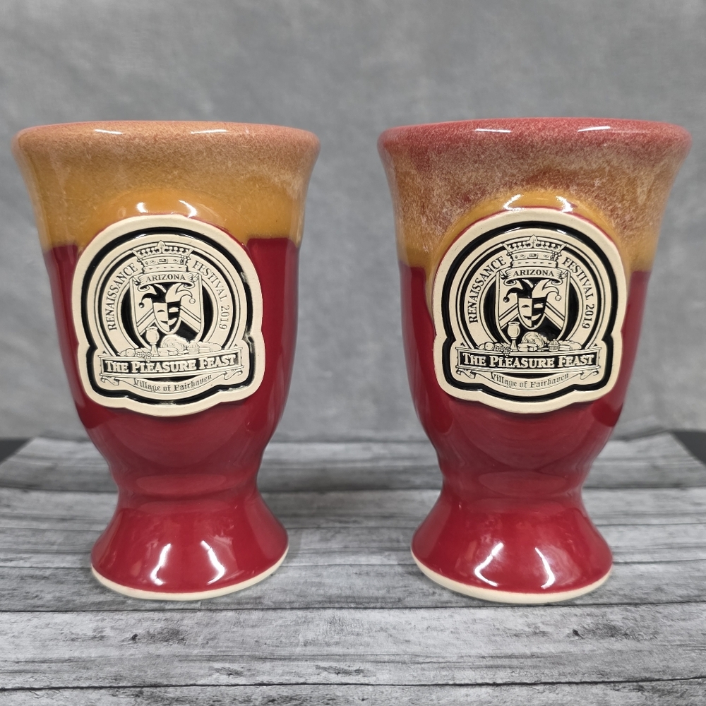 Arizona Renaissance Festival Pleasure Feast Goblet - Set of 2 - Red Chalice 2019